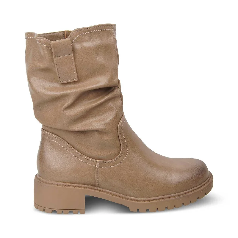 Wide calf boots for plus size -The Baye Tan Women's Boots Tresmode