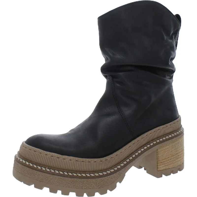 Comfortable boots for extreme cold weather -Free People Womens Mel Leather Slouchy Mid-Calf Boots