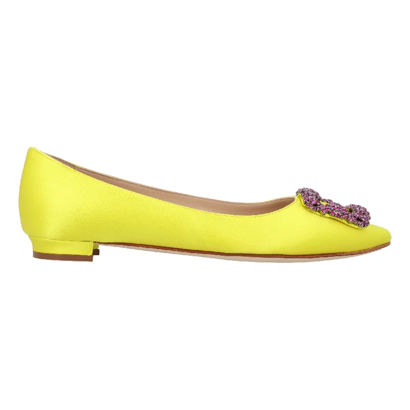 Manolo Blahnik Hangisi Flat Yellow