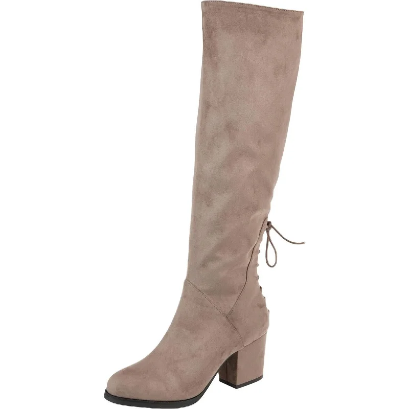 Boots for hiking on rocky terrain -Journee Collection Womens Leeda Faux Suede Wide Calf Knee-High Boots