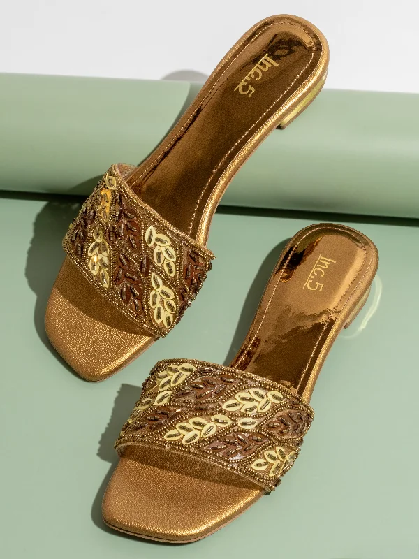 cushioned office flats-Women Antique Ethnic Embroidered Open Toe Flats