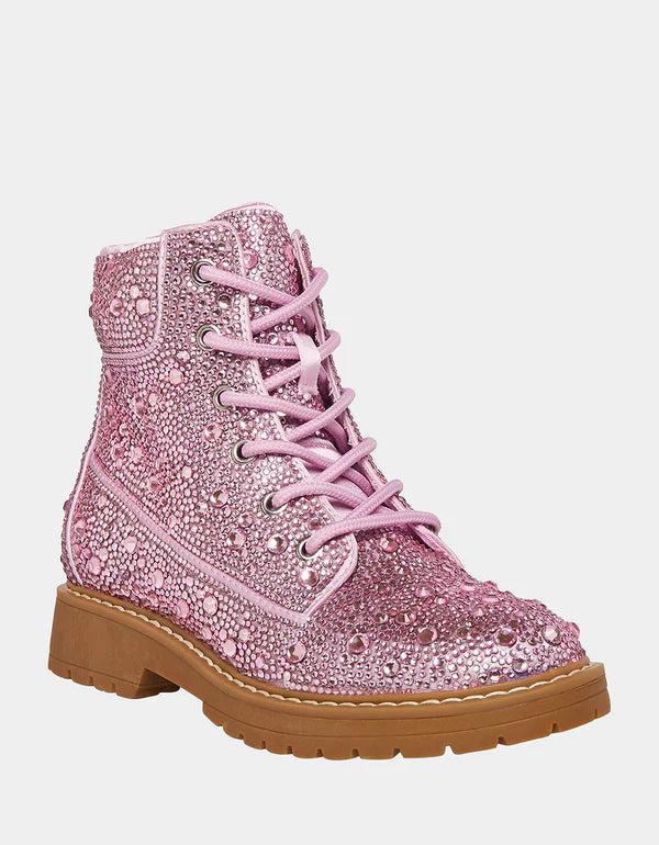 Stylish snow boots for women with style -Pink Combat Boot