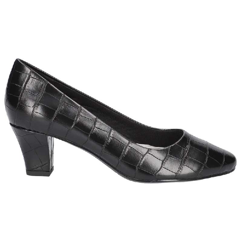 high heels for pairing with sexy bodycon dresses -Ballari Croc Block Heel Pumps