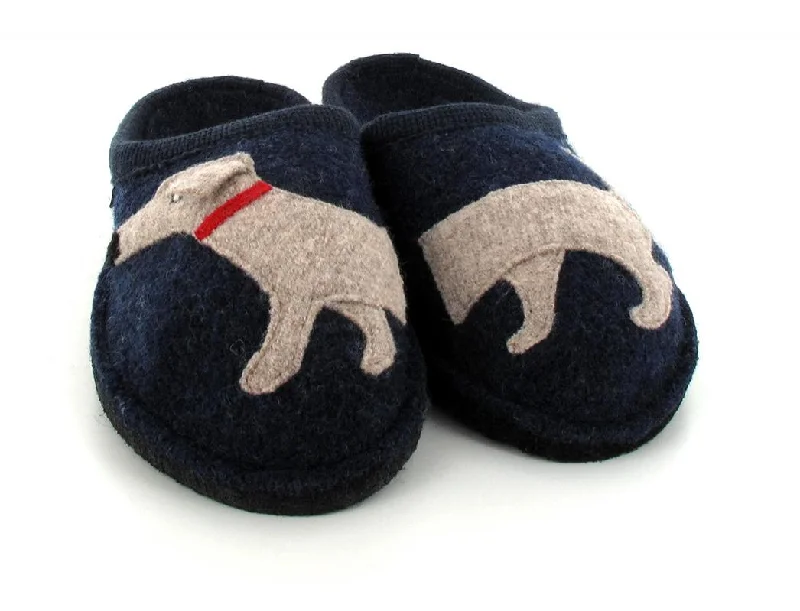 Slippers for summer hues-HAFLINGER Dog Motif Wool Slippers Dachshund