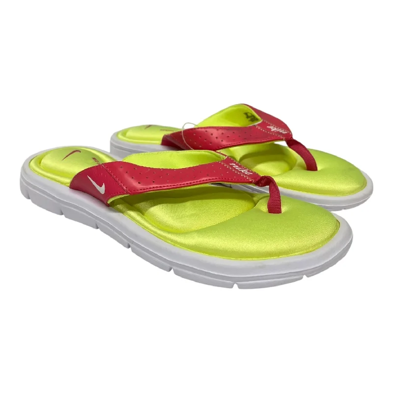 sandals for casual beach trips -Sandals Flip Flops By Nike Apparel In Pink, Size:10