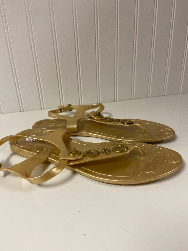 men’s sandals with rugged look -Sandals Designer By Coach In Gold, Size: 9.5