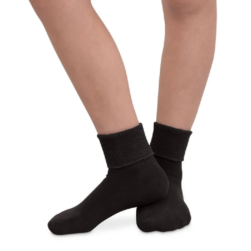 Jefferies Socks Smooth Toe Organic Cotton Turn Cuff Black Socks 9-11