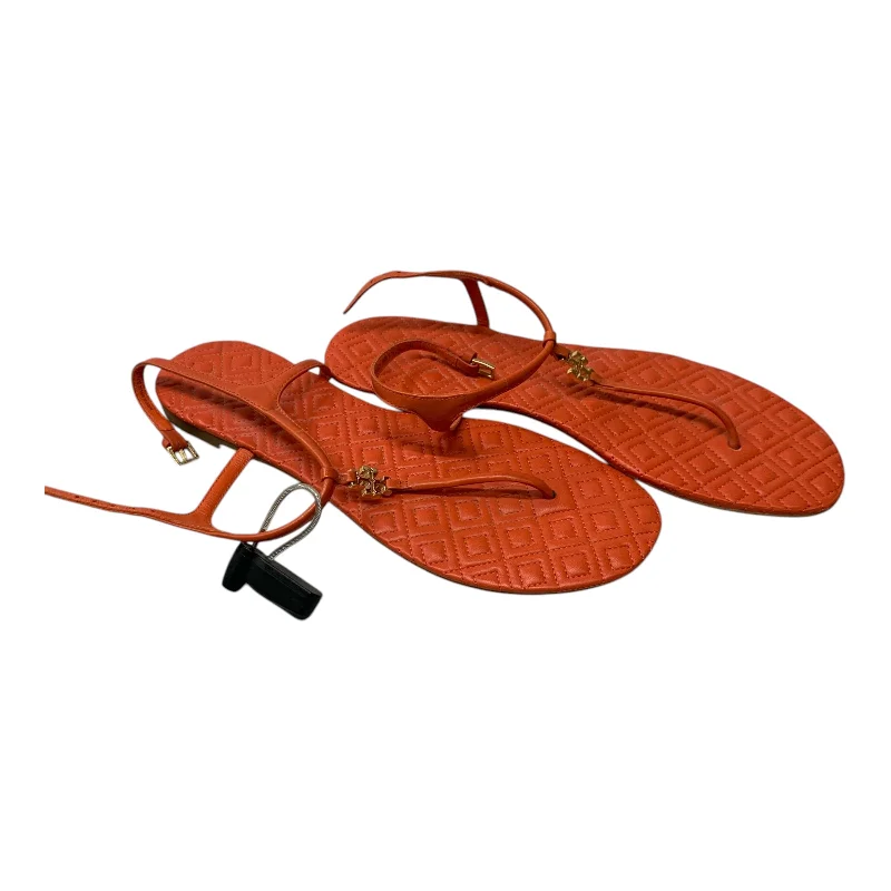 sandals with ergonomic soles -Sandals Designer By Tory Burch In Orange, Size: 10