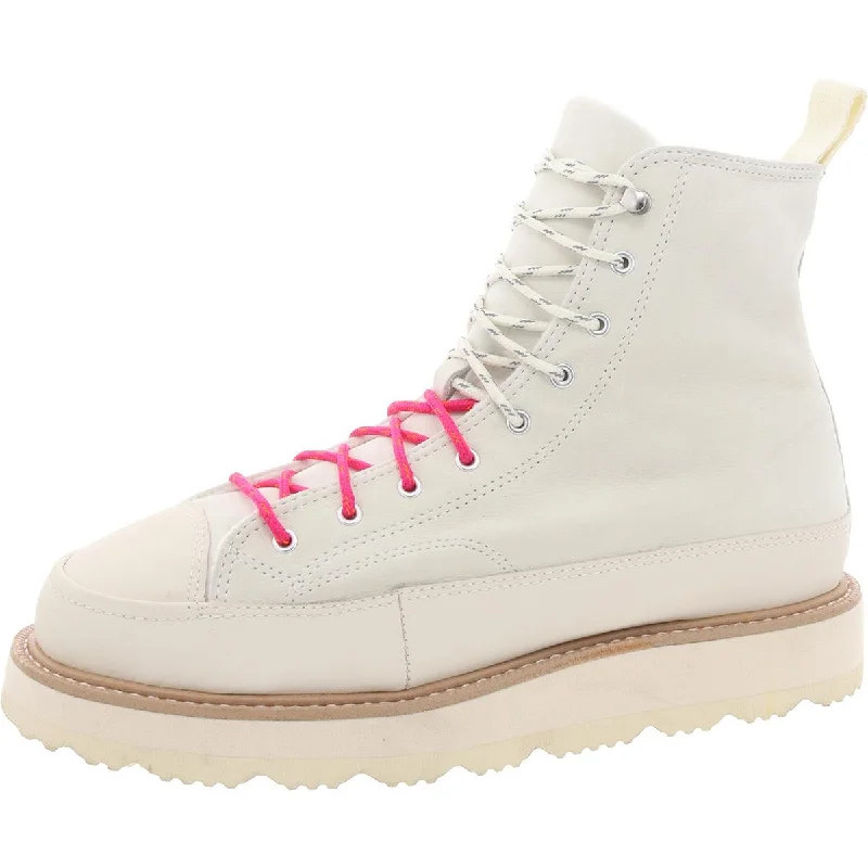 Tall waterproof boots for hiking -Converse Womens Chuck Taylor Leather Wedge Combat & Lace-Up Boots