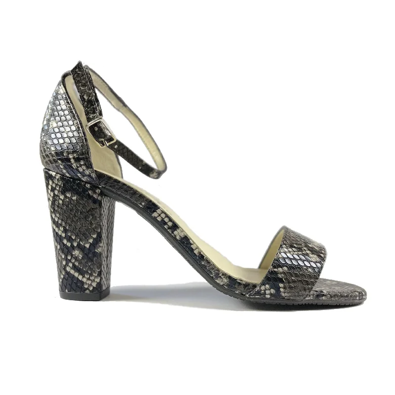 high heels for fashion-forward women -'Tahlia' vegan-leather heel by Zette Shoes - black snakeskin