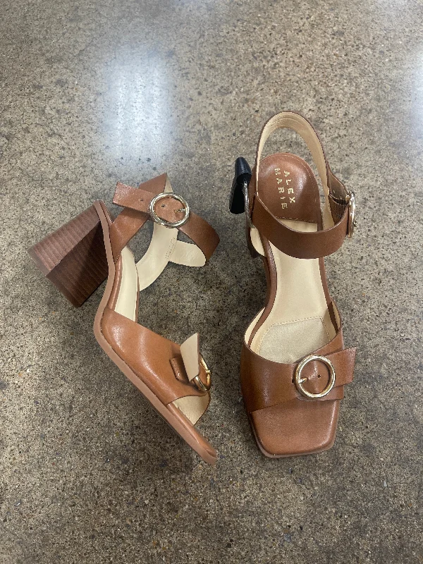 women’s sandals with studded heels -Sandals Heels Block By Alex Marie In Brown, Size: 6.5