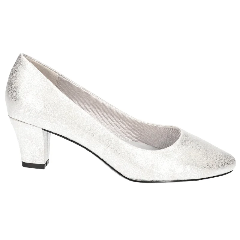 high heels for showing confidence at events -Ballari Metallic Wedding Block Heel Pumps