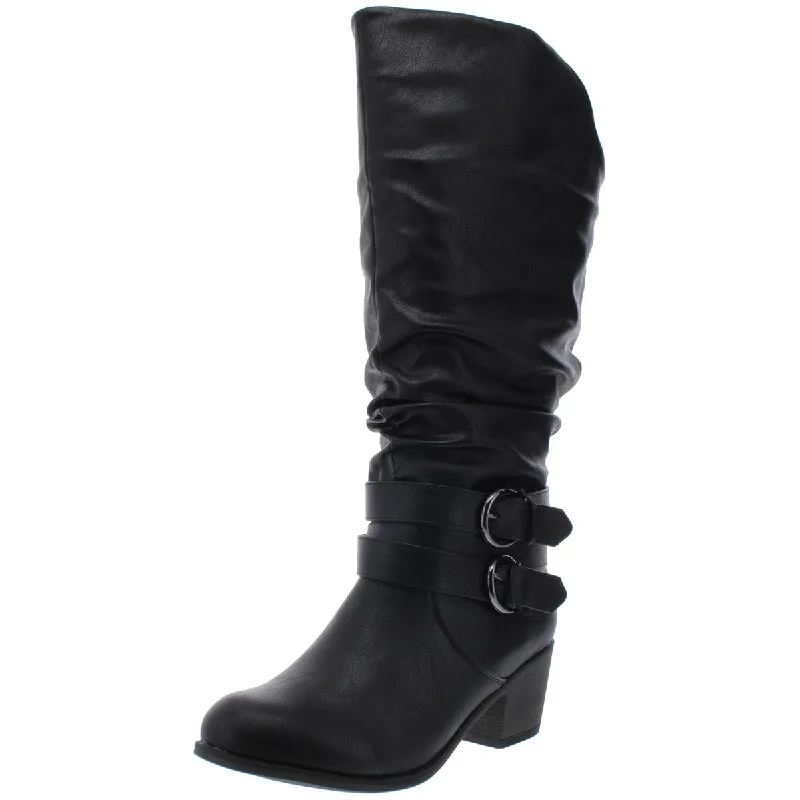 Comfortable boots for rough winter weather -Journee Collection Womens Late Slouchy Wide Calf Riding Boots