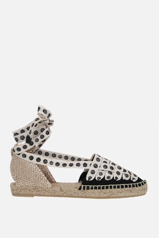 non-slip pointed flats-Jean canvas espadrilles