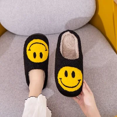 Slippers with quick fit-Melody Smiley Face Slippers