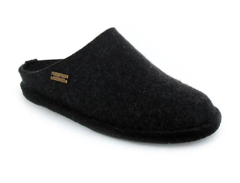 Slippers for night rest-HAFLINGER® Wool Felt Slippers | Flair Soft, Charcoal