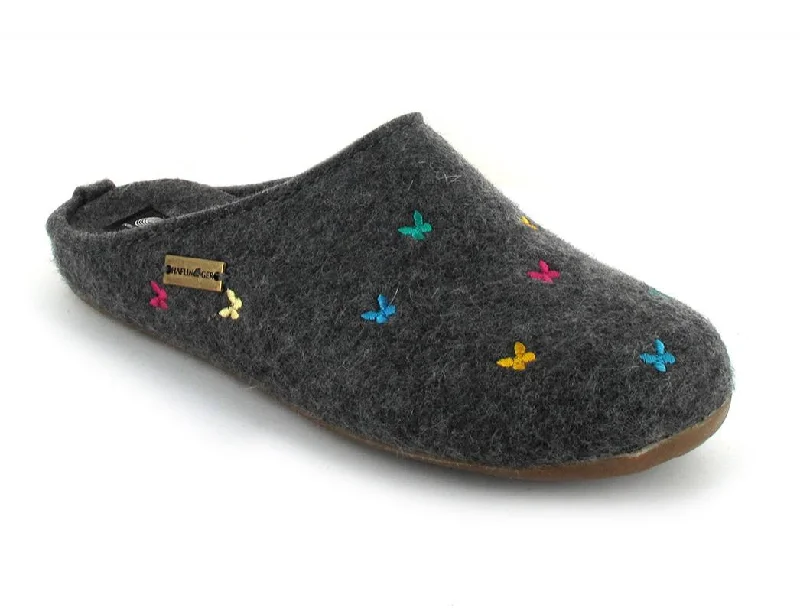 Slippers for warm rest-HAFLINGER® Womens Felt Slippers Farfalline