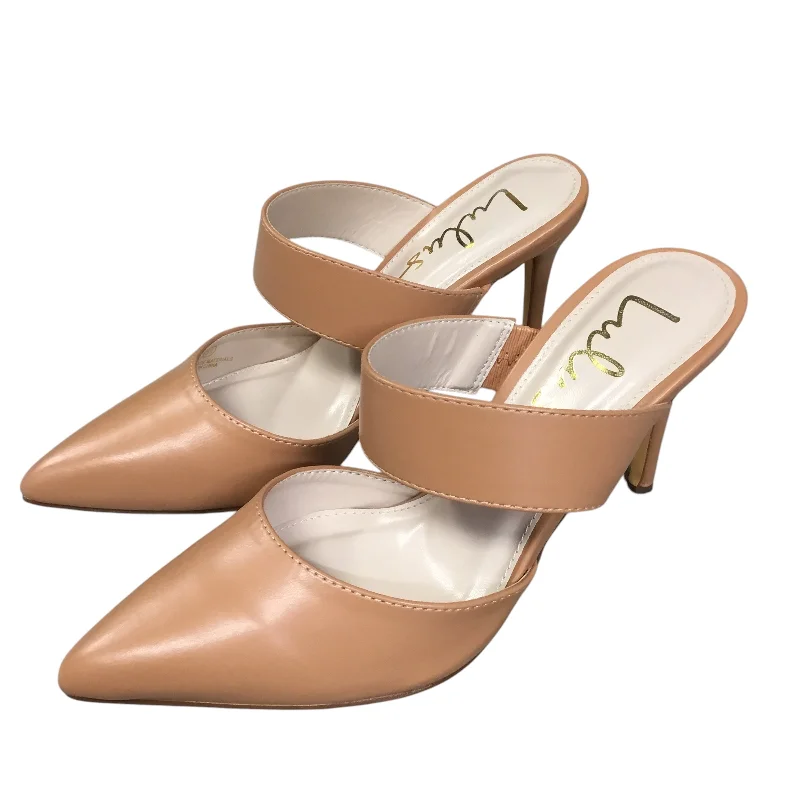 high heels with cushioned insole for comfort -Shoes Heels Stiletto By Lulus In Beige, Size: 5.5