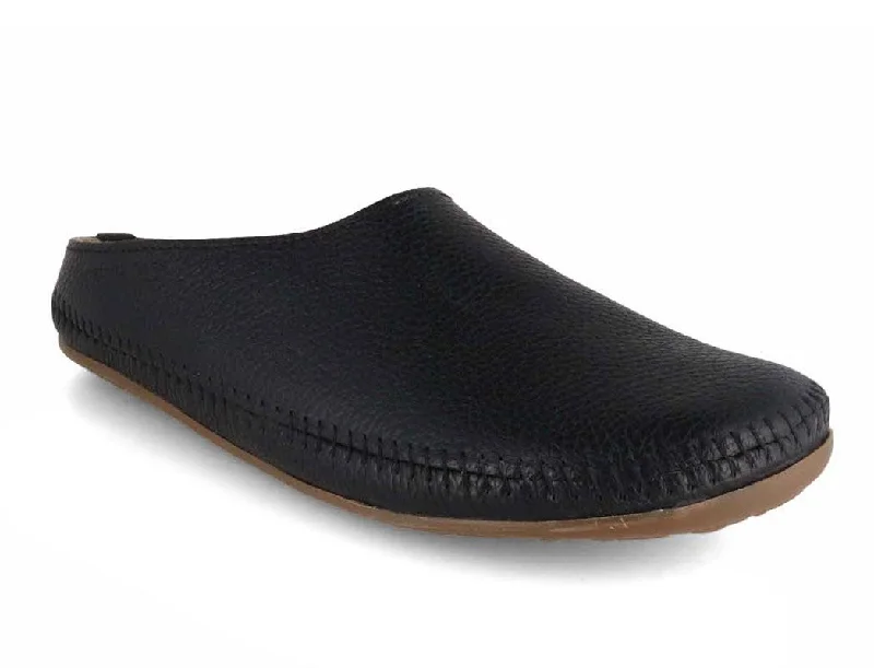 Slippers with casual hues-HAFLINGER Leather Slippers | Everest Softino, Black