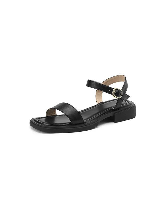 designer sandals on sale -Summer Leather Flat Sandals Slingback 34-42