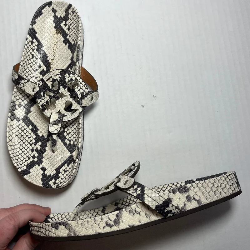 sandals with ergonomic straps -Sandals Designer By Tory Burch In Snakeskin Print, Size: 8