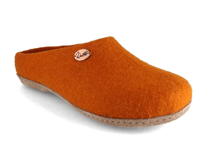 Slippers with chic rest-WoolFit® handmade Felt Slippers | Classic, orange