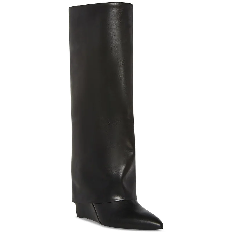 Waterproof boots for extreme rain -Madden Girl Womens Evander Faux Leather Cuffed Knee-High Boots