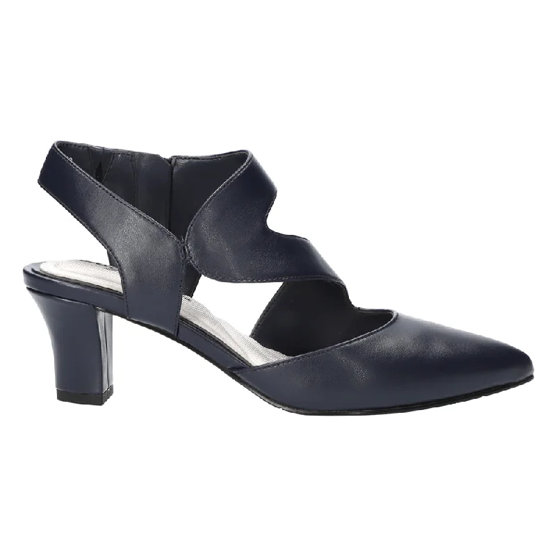 high heels for pairing with leather skirts -Venue Zippered Block Heel Asymmetrical Pumps