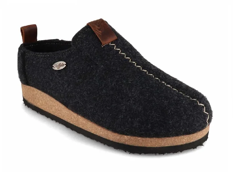 Slippers for morning hues-Tuffeln® Wool Slippers with Arch Support «Heimkehr», dark grey