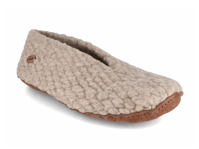 Slippers for home rest-WoolFit® Woolies hand-woven Wool Slippers for Women, sand