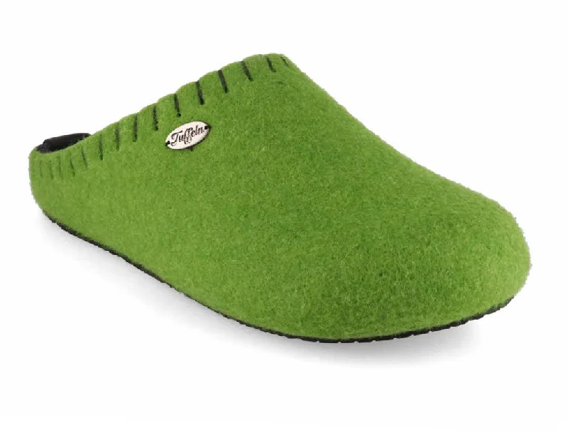 Slippers for wet rest-Tuffeln® Felt Slippers with Arch Support «Auszeit», green