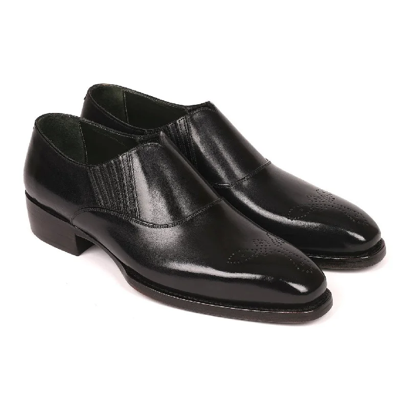 comfy casual loafers-Paul Parkman Men's Shoes Black Calf-Skin Leather Goodyear Welted Loafers GH861TR (PM6210)