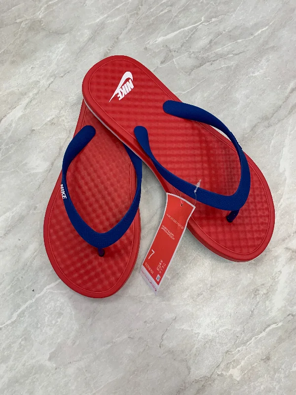 sandals for casual weekends -Sandals Flip Flops By Nike Apparel  Size: 7