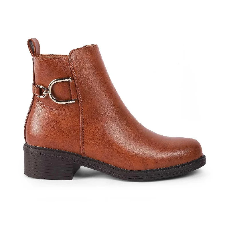 High heel boots for women -Tresmode Zurich Camel Women's Ankle-length Boots