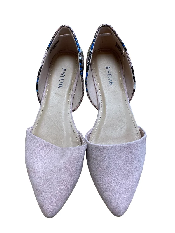 breathable ballet flats-Pink Shoes Flats Justfab, Size 10