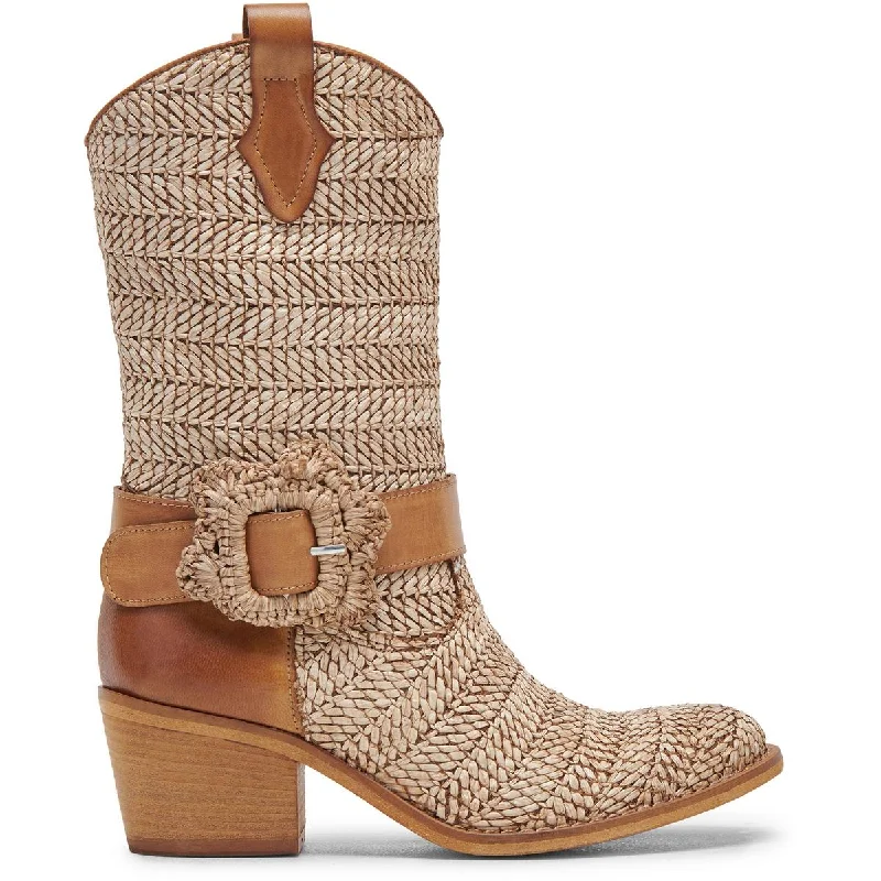 Casual boots with thick soles -Dolce Vita Womens Hoss Woven Pull On Cowboy, Western Boots