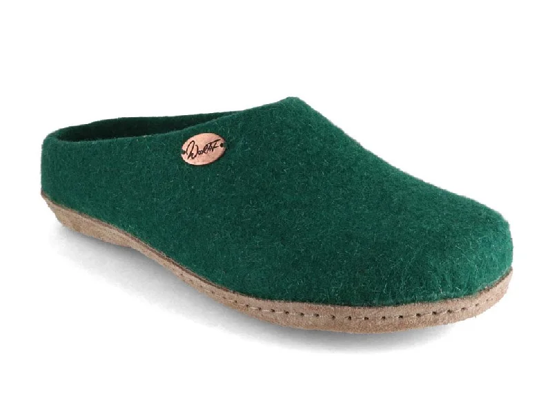 Slippers with casual rest-WoolFit® handmade Felt Slippers | Classic, dark green