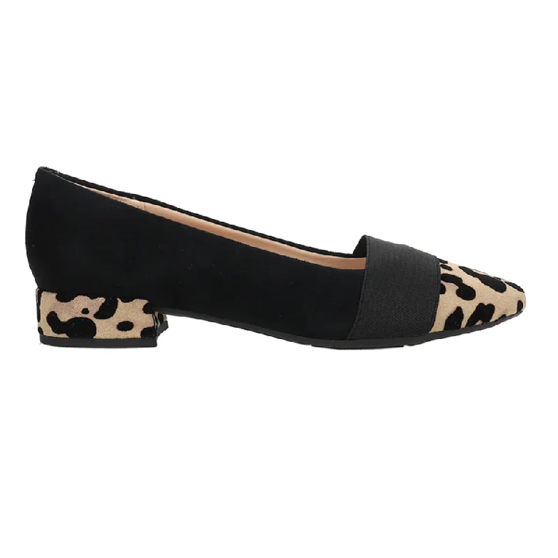 high heels for vibrant and colorful looks -Casta Leopard Pointed Toe Block Heel Pumps