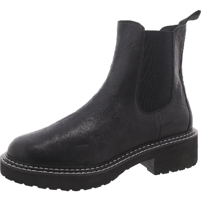 Heavy-duty boots for construction work -Lisa Vicky Womens Faux Leather Block Heel Chelsea Boots