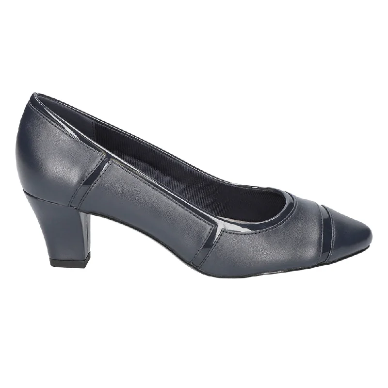 high heels for pairing with chic evening attire -Datia Block Heel Pointed Toe Pumps