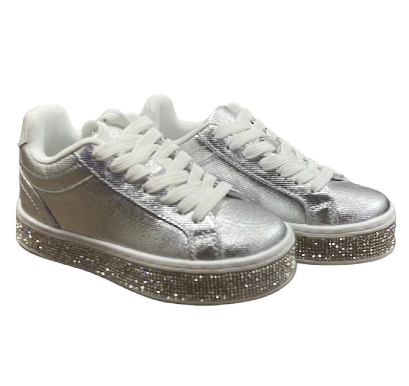 Silver Rhinestone Banded Sneaker