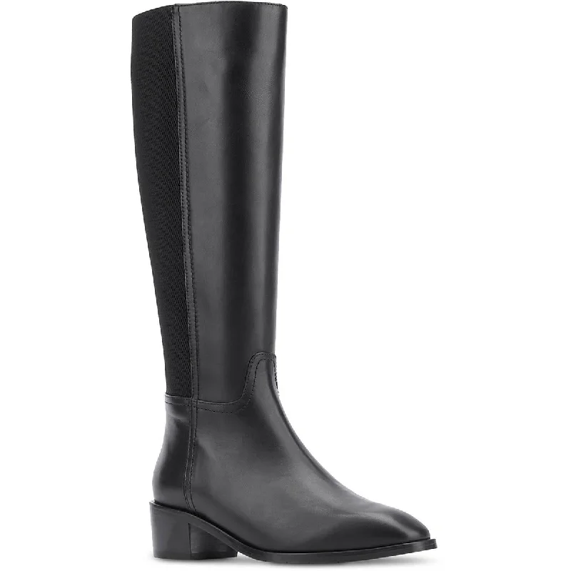 Comfortable boots for urban snow hiking -Aquatalia Womens Ricarda Leather Tall Knee-High Boots