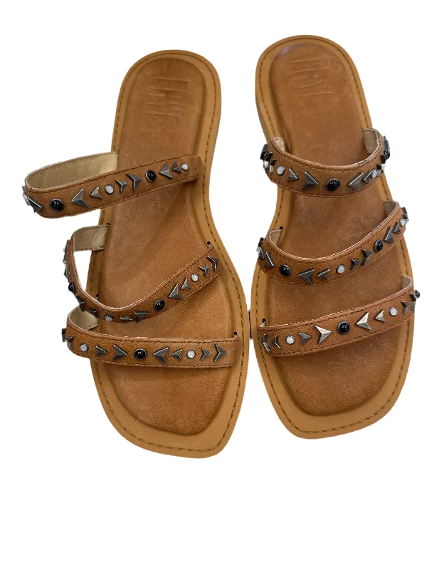 men’s sandals with rugged straps -Brown Sandals Designer Frye, Size 8.5