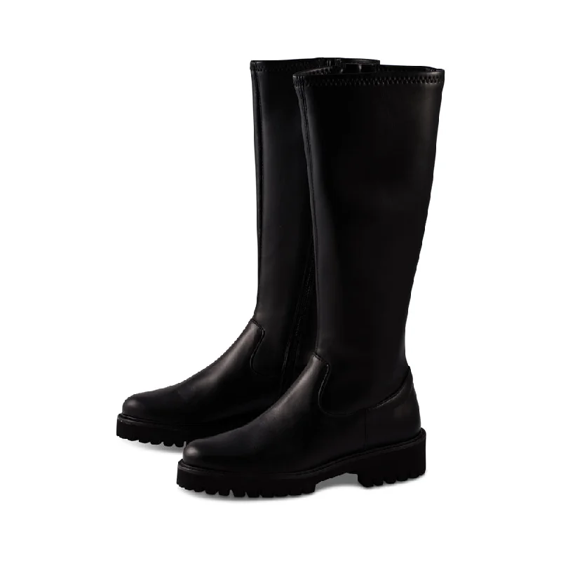 Insulated boots for extreme winter -Jolie Black Leather F24