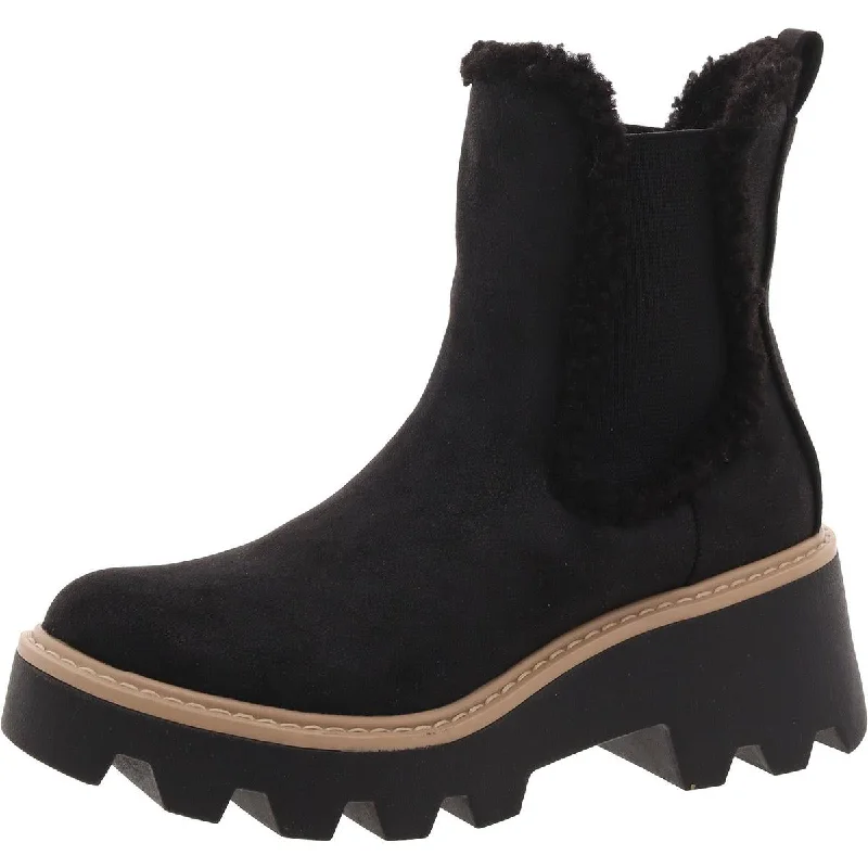 Boots with high insulation for winter trekking -DV By Dolce Vita Womens Yandi Faux Leather Lugg Sole Chelsea Boots