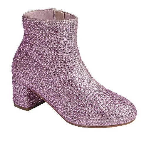 Comfortable boots for work in snow -Pink Rhinestone Boots - Go Go Girl