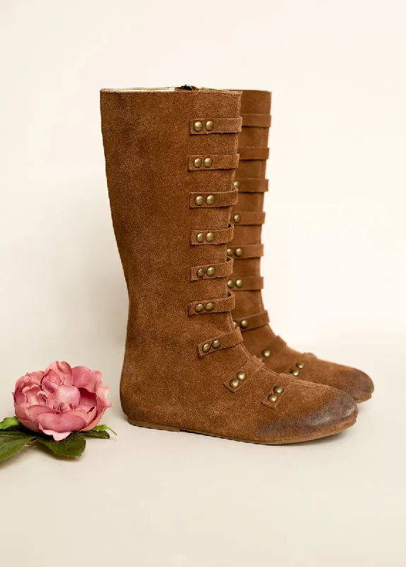 Leather boots with buckle detail -Freya Leather Boot in Chestnut