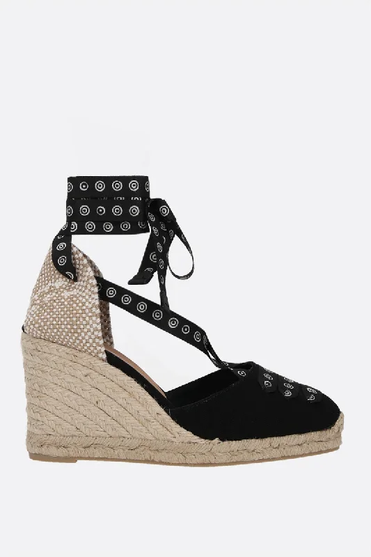 cushioned slip-on flats-Coralia canvas wedge espadrilles