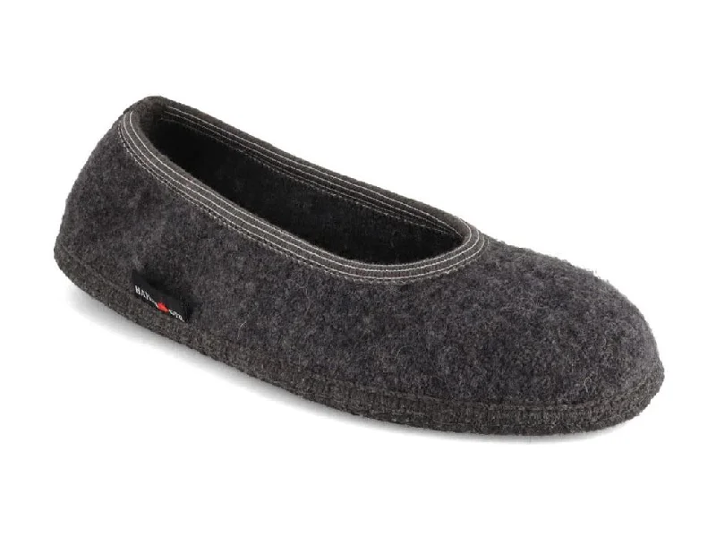 Slippers for quick hues-HAFLINGER Ballerina Slippers | Marina, Anthracite