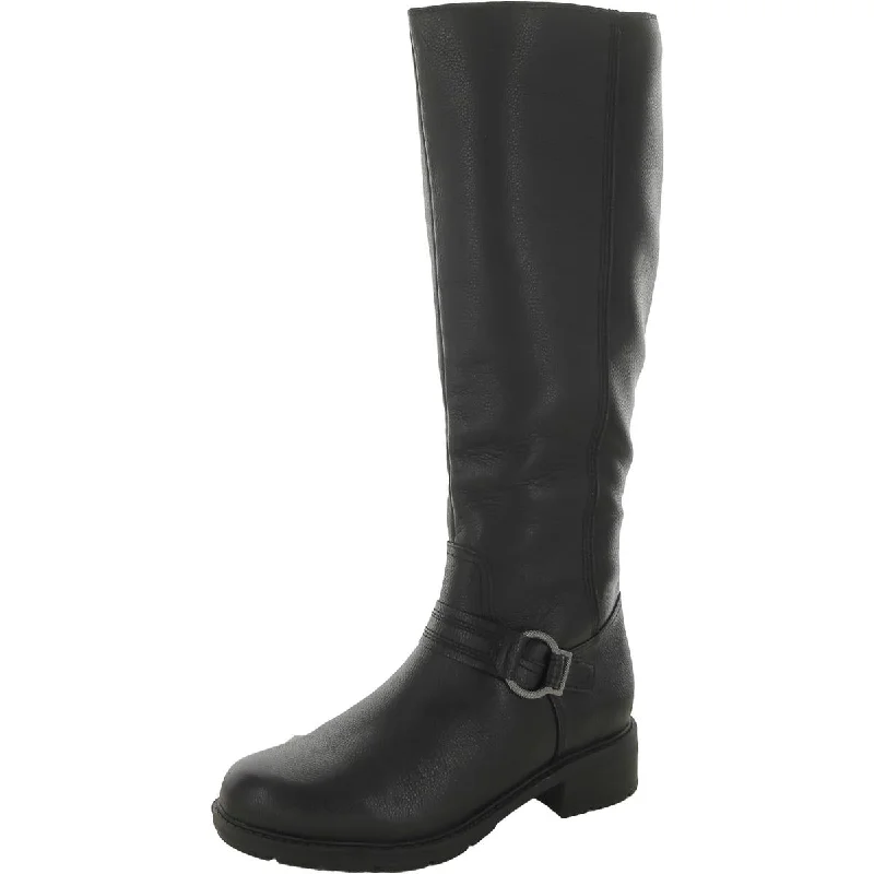 Comfortable boots for cold-weather outdoor activities -Clarks Womens Hearth Rae Leather Riding Knee-High Boots